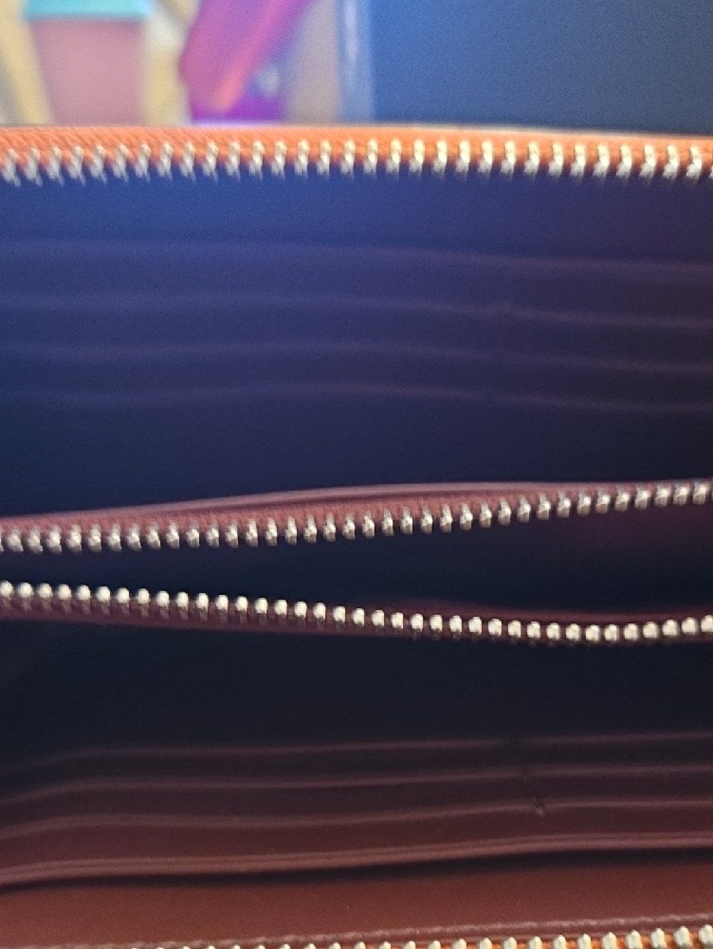 Coach Orange Textured Leather Satchel with Matching Wallet - Picture 4 of 13